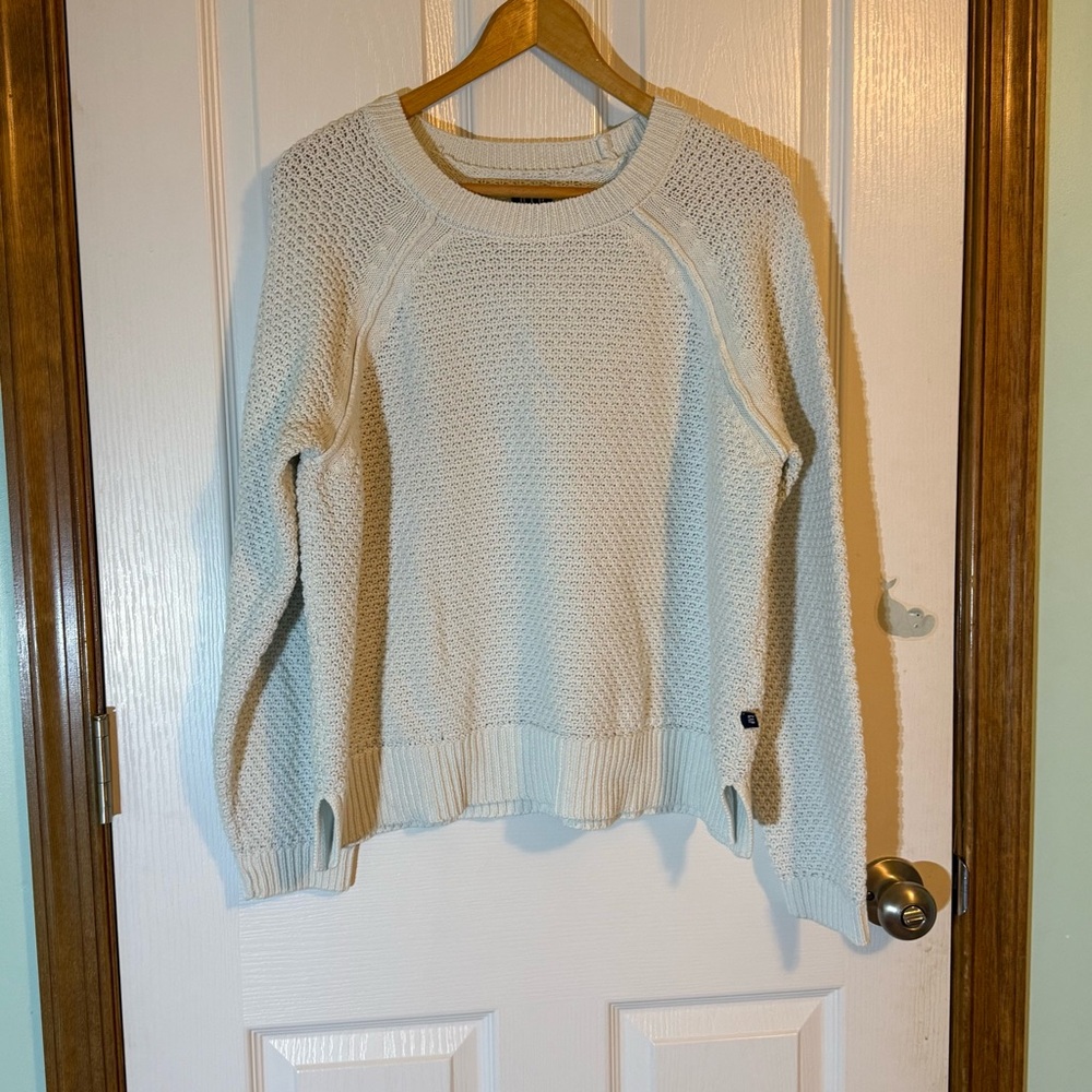 Gap Chunky Knit Fisherman Sweater Off White Large